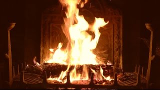 Bright Burning Yule Log Fireplace with Crackling Fire Sounds HD [upl. by Egidio]