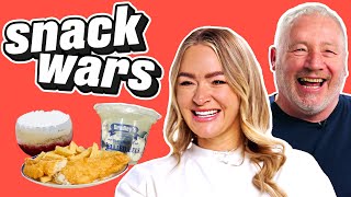 Laura Woods And Ally McCoist Rate Food From England And The Rest Of Europe  Snack Wars [upl. by Notsyrb]