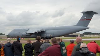 Lockheed C5B Galaxy US Air Force departure on Monday RIAT 2012 AirShow [upl. by Aissak842]