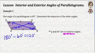 Interior and Exterior Angles of Parallelograms [upl. by Terrance301]