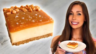 How To Make The Best Salted Caramel Cheesecake Bars EASY [upl. by Imuyam953]