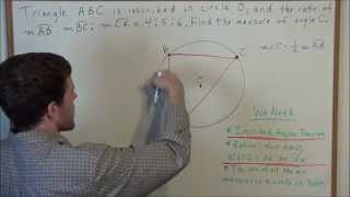 Finding the Measure of an Inscribed Angle  Geometry [upl. by Dilly]