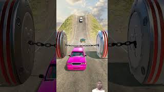 Cars amp cement truck vs chained hydraulic crush  BeamNGDrive shorts gaming gameplay [upl. by Soni]