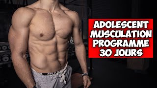 Adolescent programme musculation complet 30 jours  10min à la maison sans matériel [upl. by Camm]