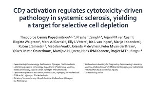 CD7 activation regulates cytotoxicitydriven pathology in systemic sclerosis [upl. by Casaleggio]