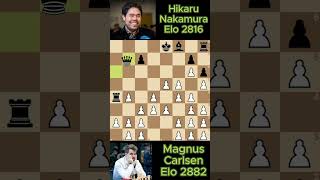 554 Elo Magnus Carlsen vs Hikaru Nakamura chess game [upl. by Ardene862]