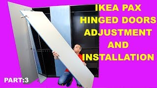 Ikea Pax hinged doors adjustment and installation [upl. by Ayerim]