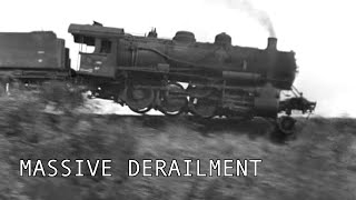 Derailment of a WWII military train brilliantly captured on film [upl. by Messing]