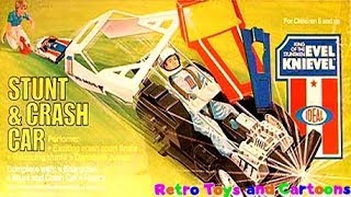 Evel Knievel Stunt amp Crash Car Ideal Commercial Retro Toys and Cartoons [upl. by Eikcid]