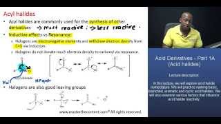 MCAT ® Acid Derivatives Part 2A  Induction vs Resonance in Acid Derivatives [upl. by Neyuq]