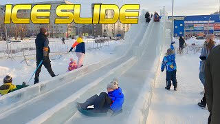 REAL ICE SLIDE  ICE TOWN [upl. by Aridaj]