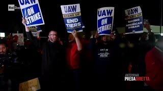 Le proteste degli operari del settore auto statunitense  PresaDiretta 25032024 [upl. by Ennayr972]