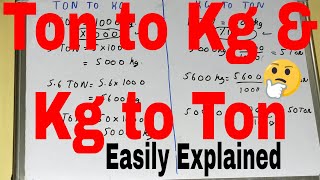 How to convert ton to kg and kg to tonConvert kg to ton formulaConvert tonnes to kgKilogram Ton [upl. by Winny971]