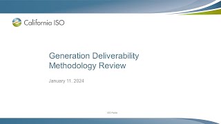 Jan 11 2024  Generation Deliverability Methodology Review [upl. by Nalad]