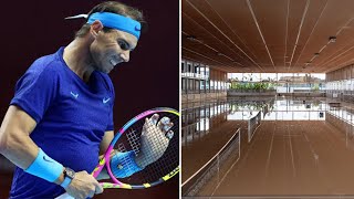 Rafael Nadals tennis academy in chaos as floods wreck havoc to courts [upl. by Terrance]