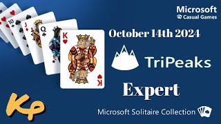 Microsoft Solitaire Collection  Daily Challenge  TriPeaks Expert  October 14th 2024  20241014 [upl. by Lacie]