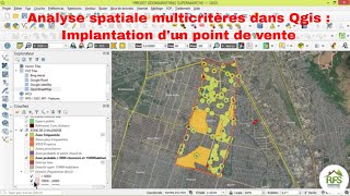 faire analyse spatiale dans qgis implantation dun Supermarché zone de chalandise Geomarketing [upl. by Emirac]