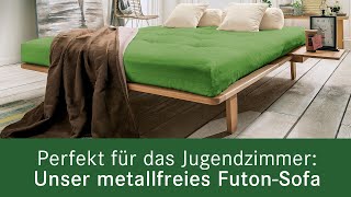 Metallfreies Futon Sofa Bett und Couch in einem [upl. by Ramsa]