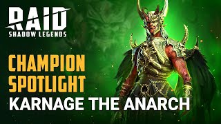 RAID Shadow Legends  Champion Spotlight  Karnage the Anarch [upl. by Webber]