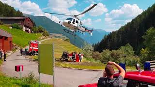 Video 03 Italiens wohl bester Hubschauber Pilot bei Waldbrand am Wolfskofel  Ahrntal Südtirol 2018 [upl. by Eilah]