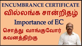 Encumbrance Certificate  வில்லங்க சான்றிதழ்  EC  வில்லங்கம்  Importance of EC  Tamil [upl. by Mollie]