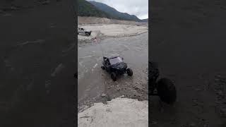 Azusa Canyon offroad OHV Deep River Crossing sidebyside floating down river [upl. by Ityak]