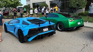 Dayton Cars and Coffee  August 2024 Rare cars Revving Cars leaving etc [upl. by Anahsahs]