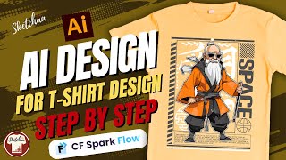 AI tshirt design  How to Make Anime T shirt design in Illustrator [upl. by Myrwyn]