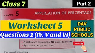 DAV maths class 7 Chapter 5 Worksheet 5 [upl. by Mathilde]