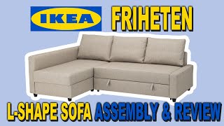 IKEA Friheten Lshape Sofa Bed  Assembly and Review Hyllie Beige  Clueless Dad [upl. by Hoj691]