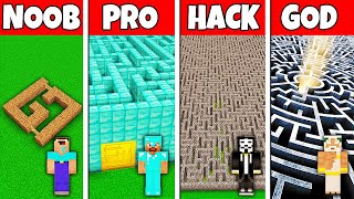 Minecraft Battle NOOB vs PRO vs HACKER vs GOD GIANT MAZE BUILD SECRET MAZE CHALLENGE in Minecraft [upl. by Nelloc497]