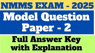 NMMS MODEL MAT TEST 2  FULL ANSWER KEY  Explanation amp Tricks  2024  2025 [upl. by Sitruc]