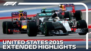 Rosberg And Hamiltons Epic Title Decider  2015 United States Grand Prix  Extended Highlights [upl. by Nwadrebma]