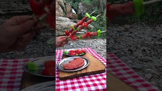 Tereyağlı Urfa Kebabı  Turkish Kebab💯 doğadakiadam food cooking nature yemek camping kebap [upl. by Aranahs]