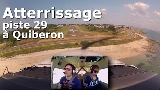 Atterrissage à Quiberon piste 29 en Cessna 172 w ATC Communications [upl. by Wesle]