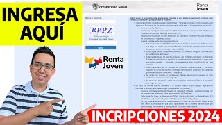 Renta Joven 2024 habilitan inscripciones INGRESAR AQUÍ y llena el formulario PASO A PASO [upl. by Joete]