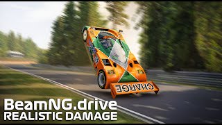 NURBURGRING Jump Compilation BUT With REALISTIC DAMAGE  BeamNG Drive [upl. by Spatz]