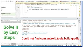 could not find comandroidtoolsbuildgradle in android studio [upl. by Ajam]