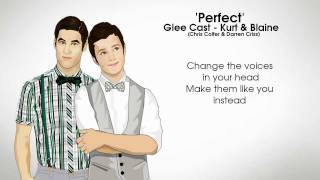 GLEE  Perfect Kurt amp BlaineLyrics [upl. by Arymat]