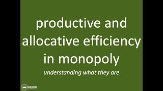 Productive and Allocative Efficiency  Monopoly  IB Theory of the Firm  Market Power [upl. by Jeconiah]