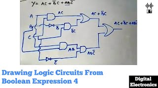 Drawing Logic Gates From Boolean Expressions  Important Questions 4  Digital Electronics [upl. by Primalia]