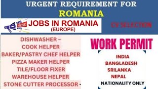 Job In Romania  MaleFemale Apply  Employment Visa  CV Selection [upl. by Demb]