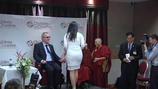 The Dalai Lama and Richard Moore Children in Crossfire accepts Hug from Marian Shanley Drumlinmedia [upl. by Aym284]