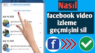 Facebook Video İzleme Geçmişi Nasıl Silinir 2023  Facebook Video İzleme Geçmişini Temizle [upl. by Aryek926]