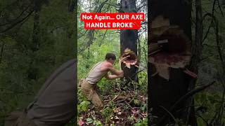 Not again Our Axe handle broke axe rehandle logger cabin woodworking lumberjack bushcraft [upl. by Northey236]