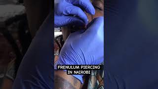 Frenulum piercing in Nairobi Kenya Call 0725170076 and book today kenya nairobi tonguepiercing [upl. by Oshinski875]