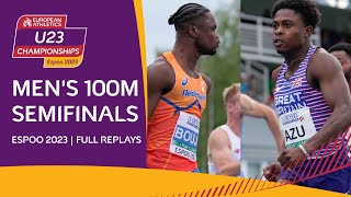 100m championship record 🔥 100m semifinal replays  Espoo 2023 [upl. by Roer205]