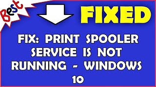 FIX Print Spooler Service Is Not Running  Windows 10 [upl. by Ho436]