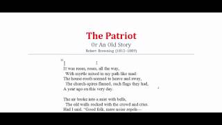 The Patriot  Patriot by Robert Browning  An Old Story  Poetry Poem Literature Kobita [upl. by Cindelyn]