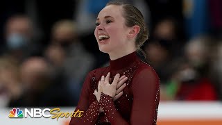 Mariah Bell waits out nailbiting National title after terrific free skate  NBC Sports [upl. by Lynett]